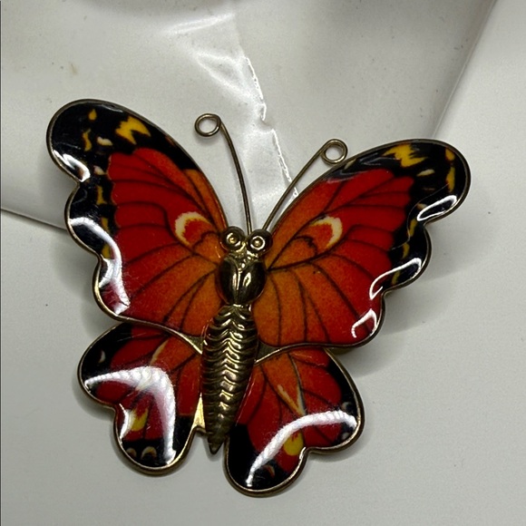 Jewelry - Stunning vintage monarch Vibrant Butterfly Brooch pin so pretty
